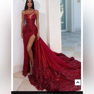 Size 4 Portia and Scarlett pageant gown with train and slit size 4 PS2381